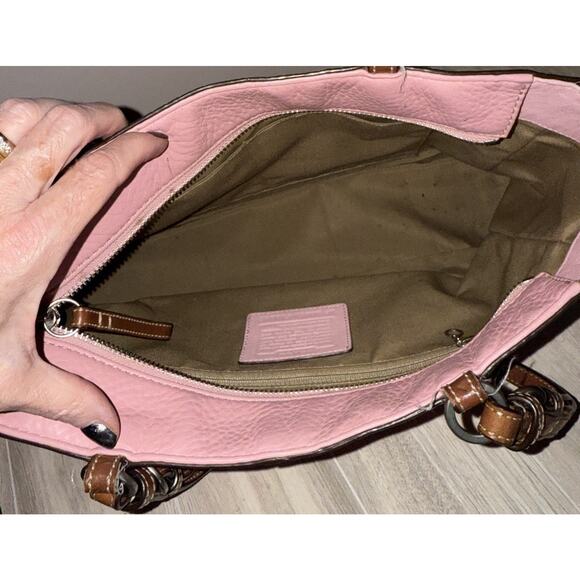 Vintage COACH CHELSEA F10892 Pebbled Leather Tote Shoulder Bag Handbag Rare Pink - Picture 14 of 14